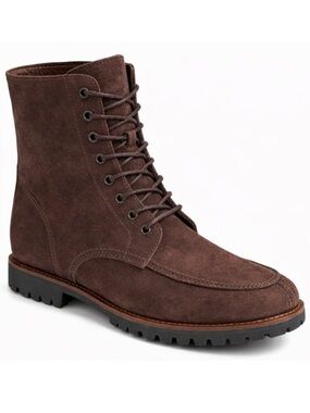 Eddie Bauer Brown Suede Lace-Up Ankle Boots Rugged Lug Sole Comfort Size 11
